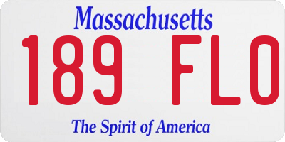 MA license plate 189FL0
