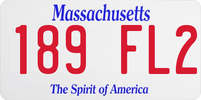 MA license plate 189FL2