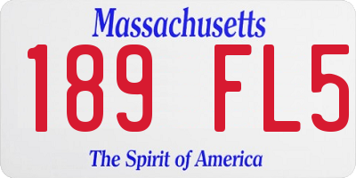 MA license plate 189FL5