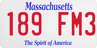 MA license plate 189FM3