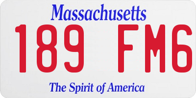 MA license plate 189FM6
