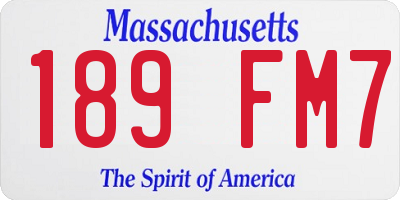 MA license plate 189FM7