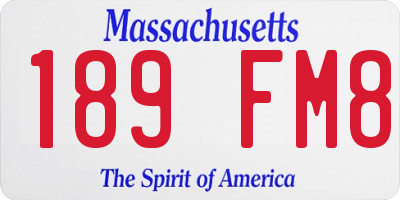 MA license plate 189FM8