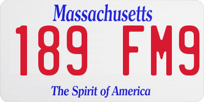 MA license plate 189FM9