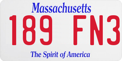 MA license plate 189FN3
