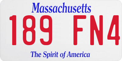 MA license plate 189FN4