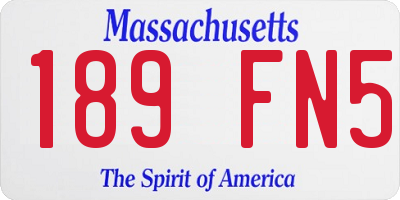 MA license plate 189FN5