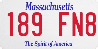 MA license plate 189FN8