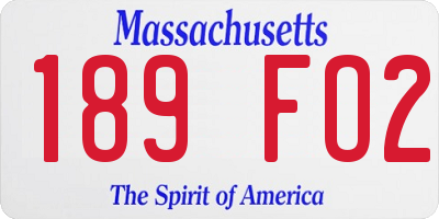 MA license plate 189FO2