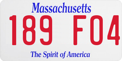 MA license plate 189FO4