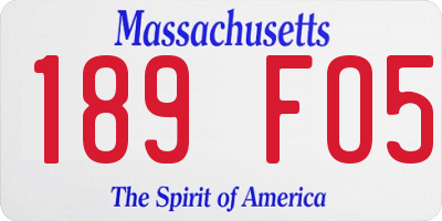 MA license plate 189FO5