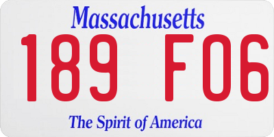 MA license plate 189FO6