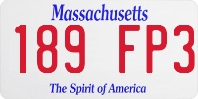 MA license plate 189FP3