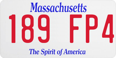 MA license plate 189FP4