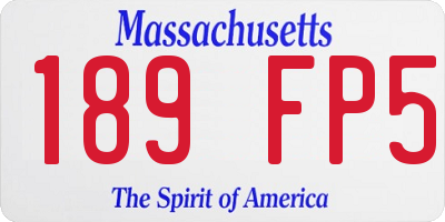 MA license plate 189FP5