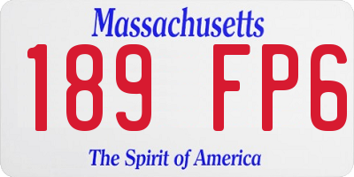 MA license plate 189FP6