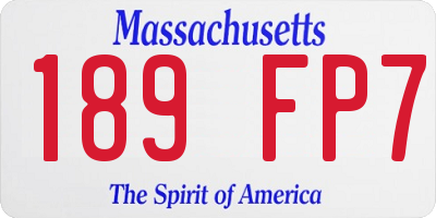 MA license plate 189FP7