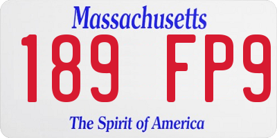 MA license plate 189FP9