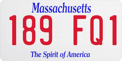 MA license plate 189FQ1