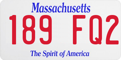 MA license plate 189FQ2