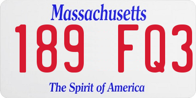 MA license plate 189FQ3