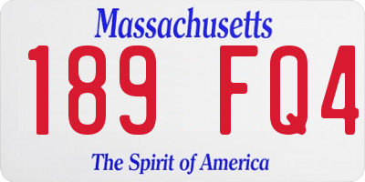 MA license plate 189FQ4