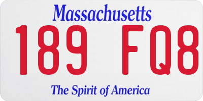MA license plate 189FQ8