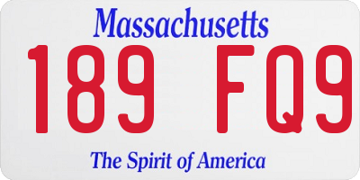 MA license plate 189FQ9