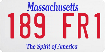 MA license plate 189FR1