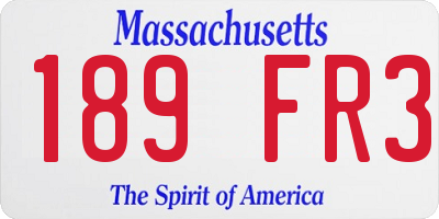 MA license plate 189FR3