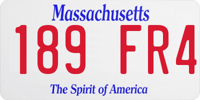 MA license plate 189FR4