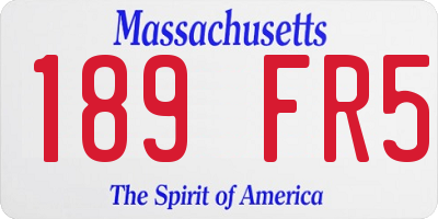 MA license plate 189FR5