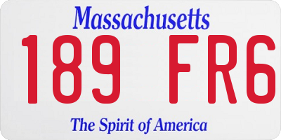 MA license plate 189FR6
