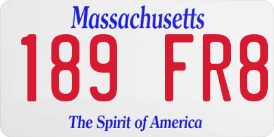 MA license plate 189FR8