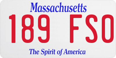 MA license plate 189FS0