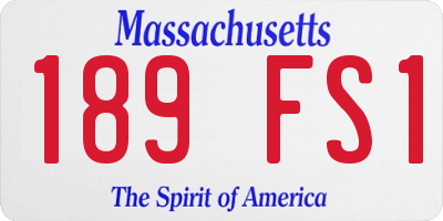 MA license plate 189FS1