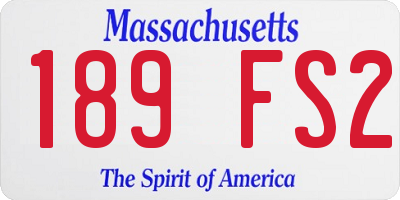 MA license plate 189FS2