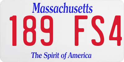 MA license plate 189FS4