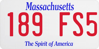 MA license plate 189FS5