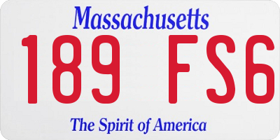 MA license plate 189FS6