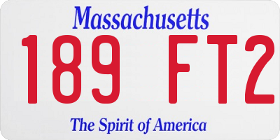 MA license plate 189FT2
