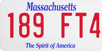 MA license plate 189FT4