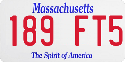 MA license plate 189FT5