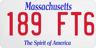 MA license plate 189FT6