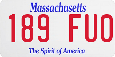 MA license plate 189FU0