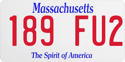 MA license plate 189FU2