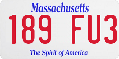 MA license plate 189FU3