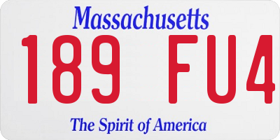 MA license plate 189FU4