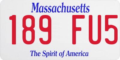 MA license plate 189FU5