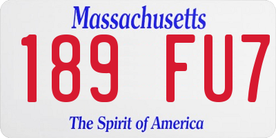 MA license plate 189FU7